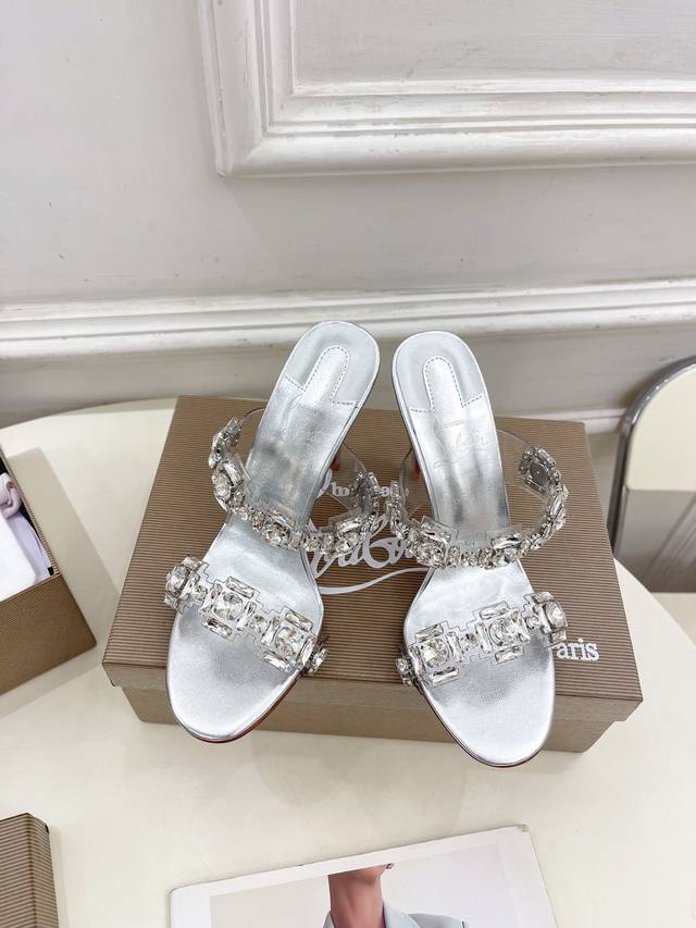 Christian Louboutin Cl red sole shoes 25Ss latest Just Jewel transparent high-he