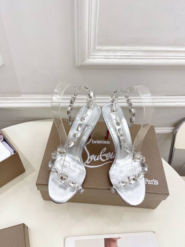 Christian Louboutin Cl red sole shoes 25Ss latest Just Jewel transparent high-he