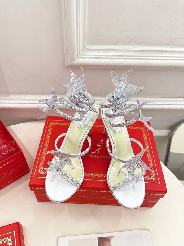 Rene Caovilla 25Ss latest Rc snake-shaped Cleo five-pointed star high-heeled san