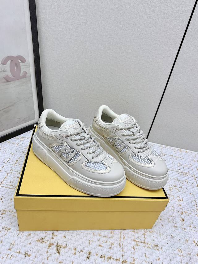 factory high version Fendi 25 Match series thick-soled mesh casual sports shoes