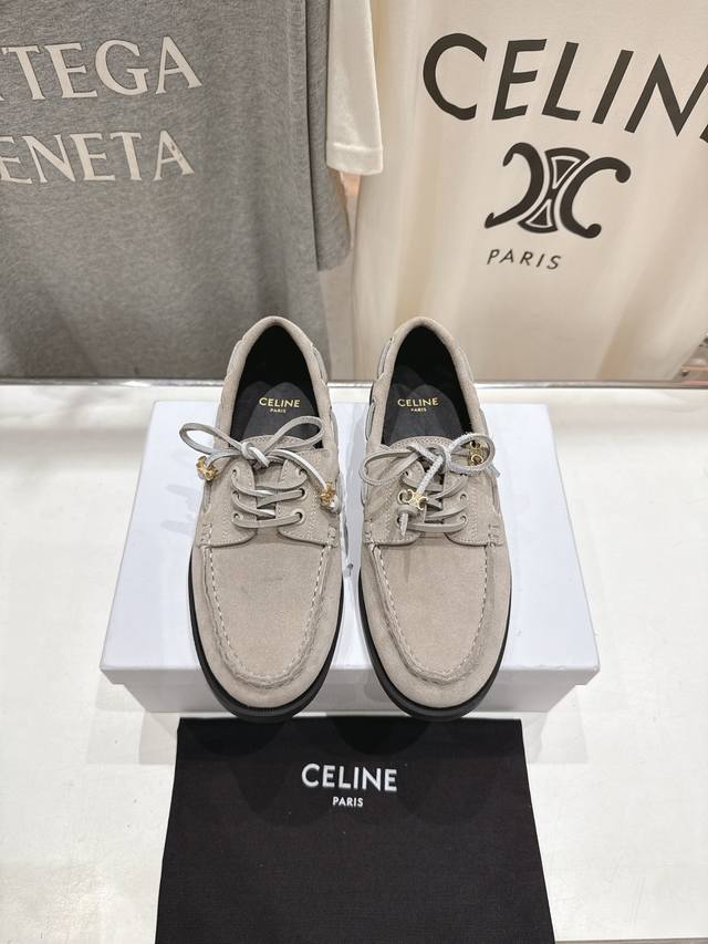 High version factory Celine*Celine 2025Ss new flat retro lightweight loafers dri