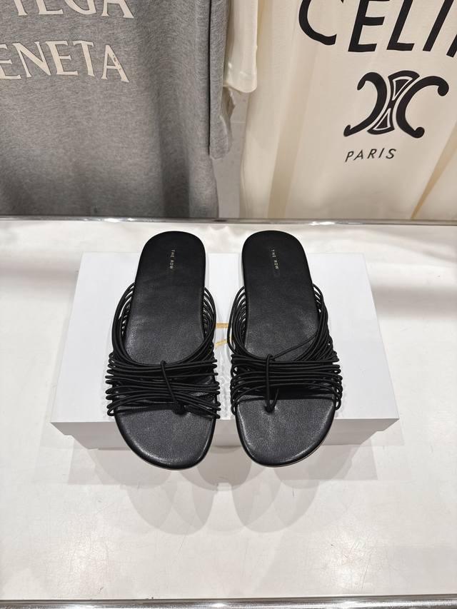 High version factory The Row 2025Ss summer hit simple flat slippers Very comfort