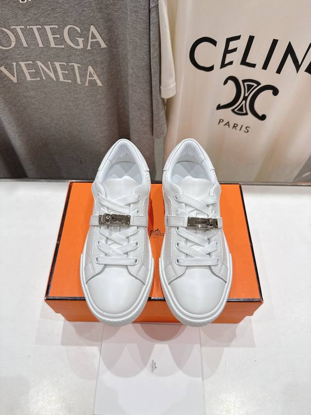 High version factory men's size +10 Hermes Hermes H home 25Ss new couple lace-up