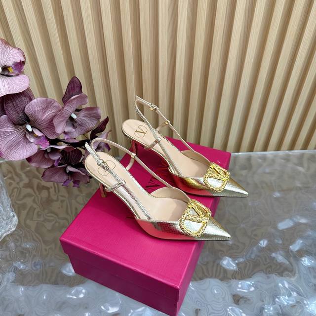 Valentino exclusive new model, newly developed color-blocking diamond buckle sil