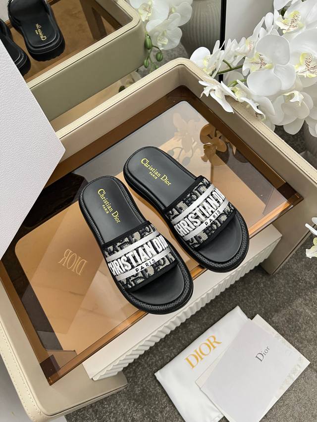 factory price Pp Dior high version slippers, 2025 new classic style purchasing l