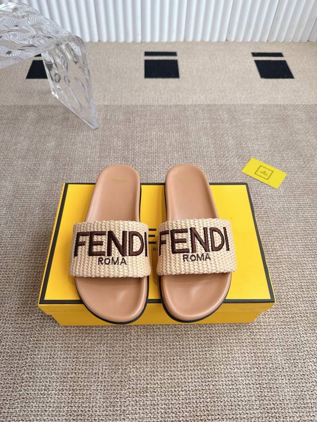 Fendi 25Ss Fendi series flat slippers Every year, Ff slippers have added a new s