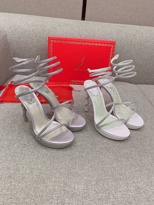 Factory Price P Rene Caovill* Margot series rhinestone snake-shaped platform hig