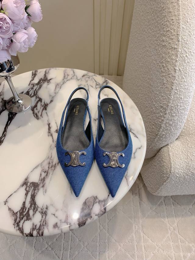 Denim Others Celin* new pointed flat shoes This season's beauty reaches the hear