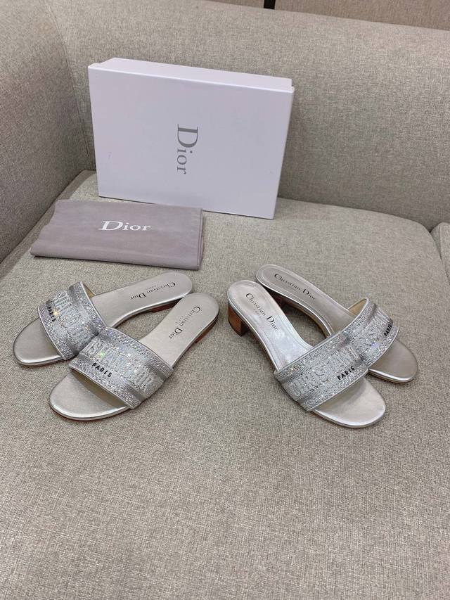 Factory Price P Dio* New Rhinestone Jacquard Summer Sandals Classic and versatil