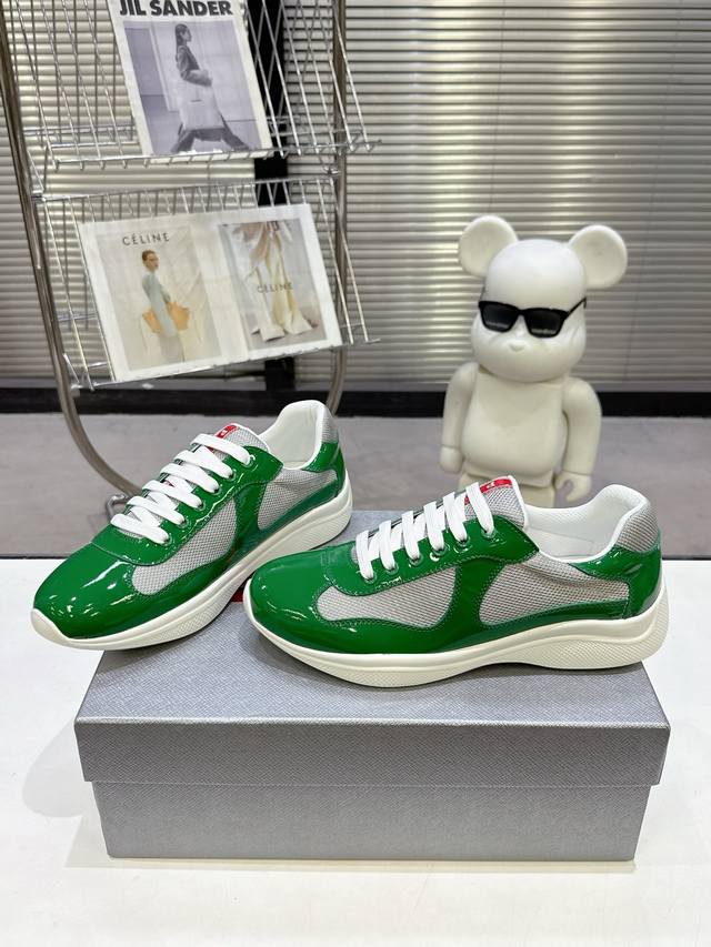 Prada sneakers Fabric and leather dual material continues the iconic original de