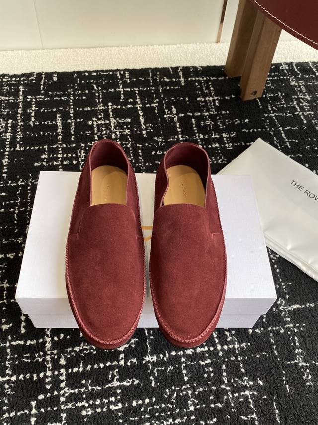 Purchasing-level The Row 25Ss Spring and Summer New Minimalist Loafers Suede Sin