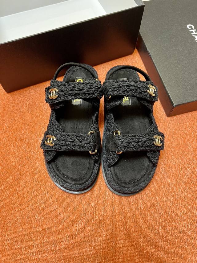 25 new top version Chanel Chanel new color Velcro beach sandals original 11 heav