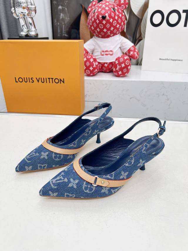 Lv new denim kitten heel slippers are a must-have for goddesses in summer 2025.