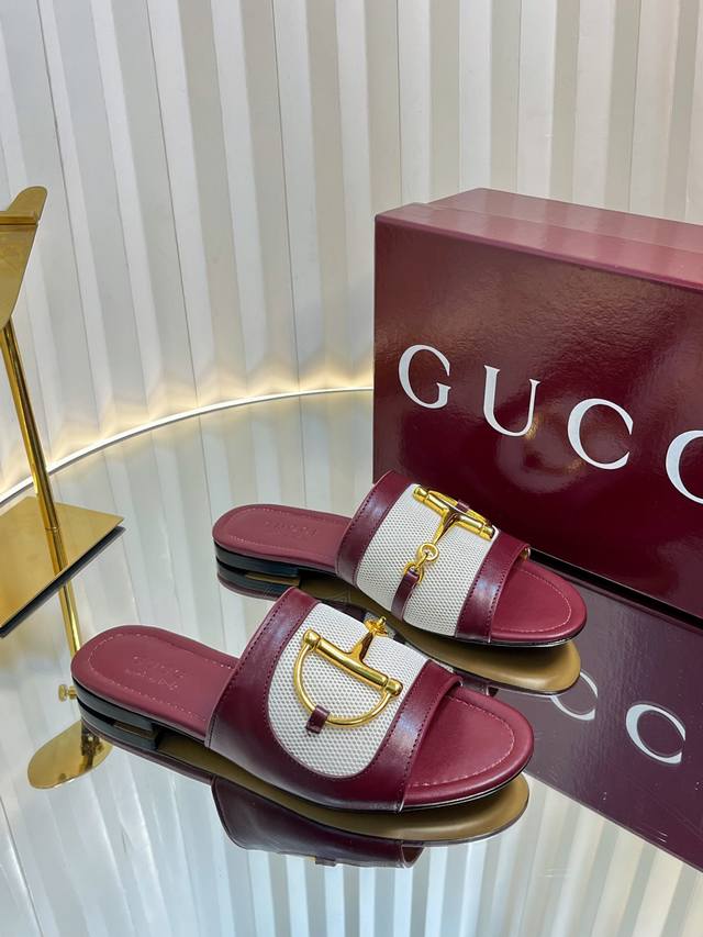 25 Gucc* High quality Gucci latest big D horsebit slippers! Three styles and thr