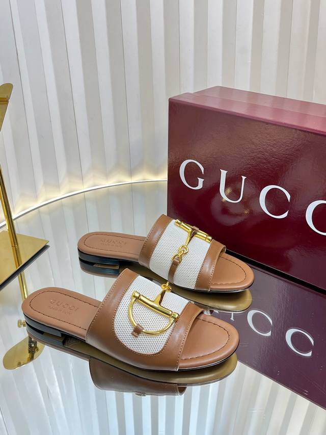 25 Ssgucc* High quality Gucci latest big D horsebit slippers! Three styles and t