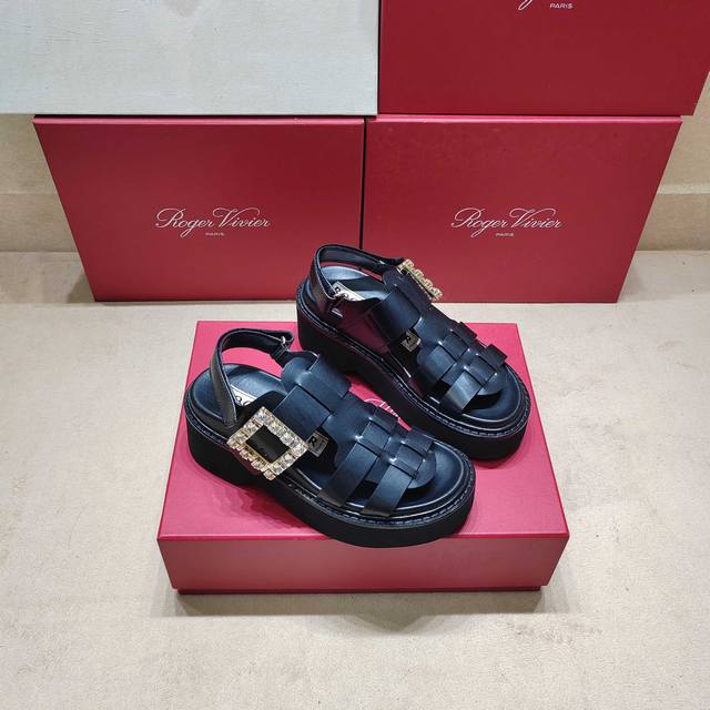226 counter new Viv Run series square diamond thick-soled Roman sandals, top-not