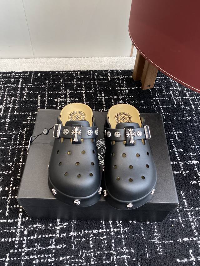Purchasing-level Chrome Hearts 25Ss new hole-shaped open-toe slippers Purchasing