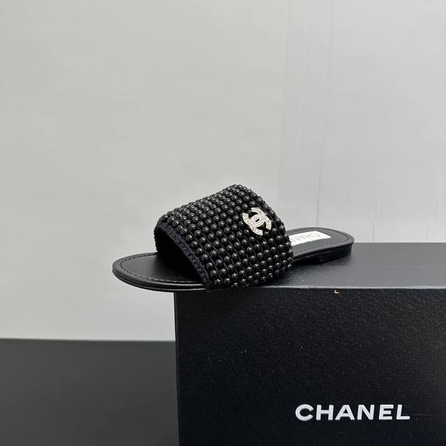 Chanel 2025 new pearl honey slippers The latest, most elegant and most beautiful
