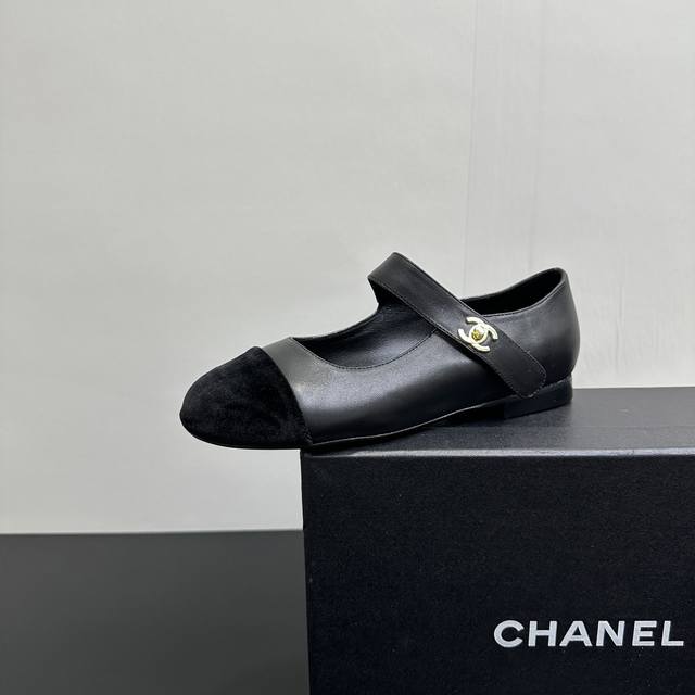 25P New spring and summer Chanel elastic Mary Jane splicing single shoes This le