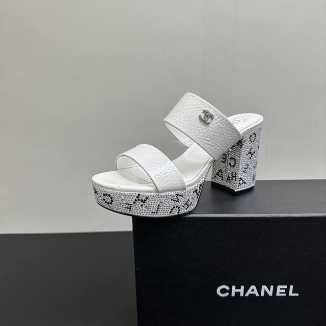 Chanel 2025 Early Spring Classic Rhinestone Waterproof Platform Sandals Slippers