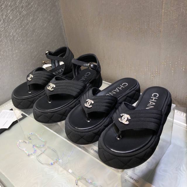 Slippers Top quality Chane * 25C Chanel Spring and Summer new thick-soled casual