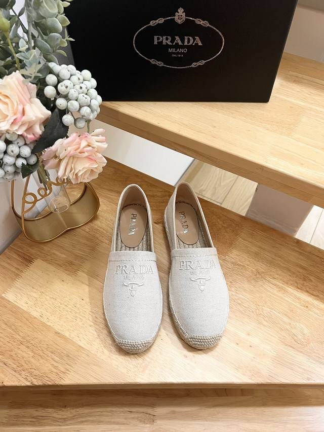 Prada Early Spring 2019, this espadrille comes with a woven straw insole. Made f