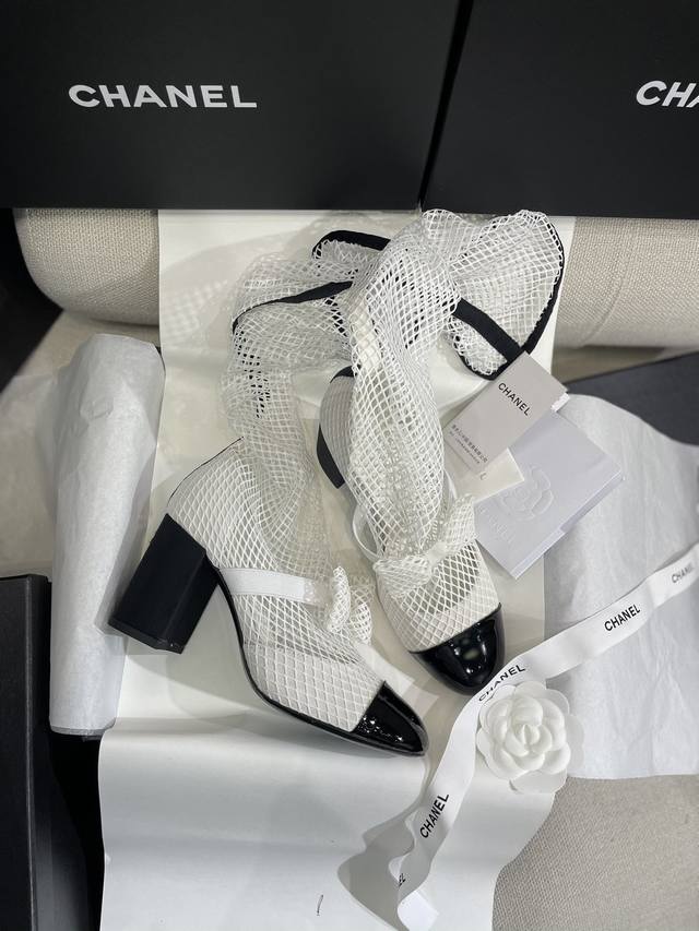 New white mesh-high heel high tube Chane* Xiaoxiang 23P autumn and winter double