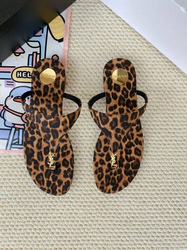 Yves Saint Laurent: Brown leopard leather Size 35-44 42.43.44 Customized, non-re