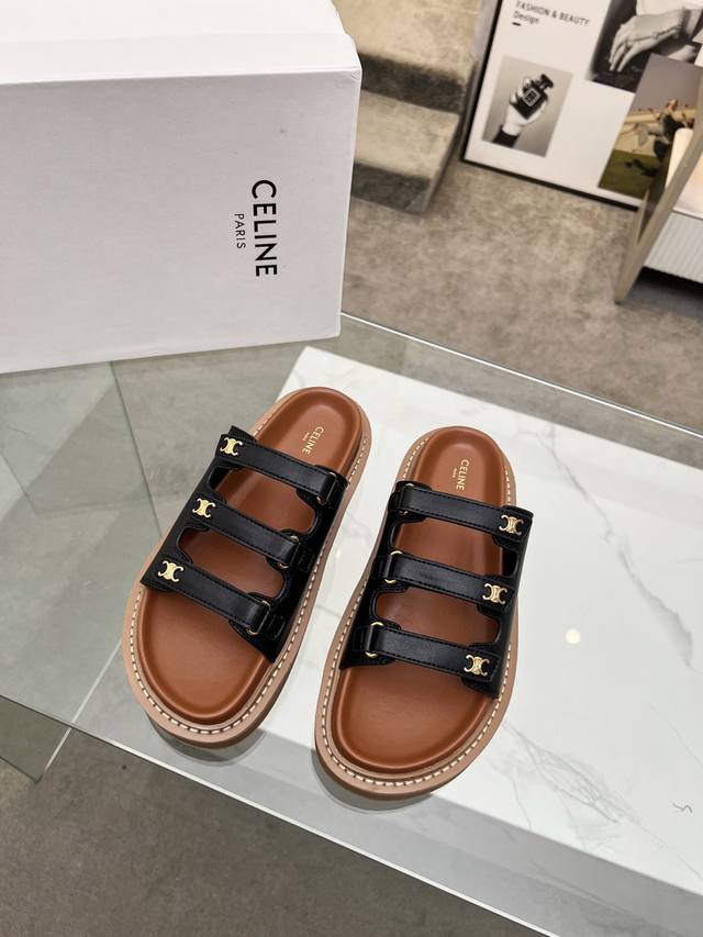 Celine 2025 Spring and Summer new slippers uppers use oil edge technology origin