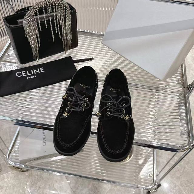Celine Bateau boat shoes are a classic reappearance! Wrapped laces outline casua