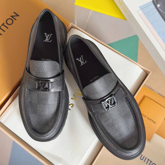 Top version: Men's Lv Louis Vuitton L's Major series thick-soled casual loafers