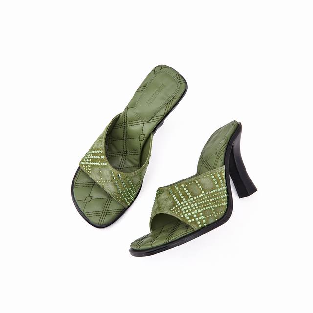 375һ5, Burberry new high-heeled slippers, heel height 10 cm, size 35-43, factory