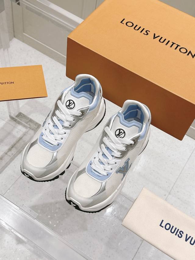 Factory price P, top version Lv Louis Vuitton L's popular Run 55 sneakers mesh f
