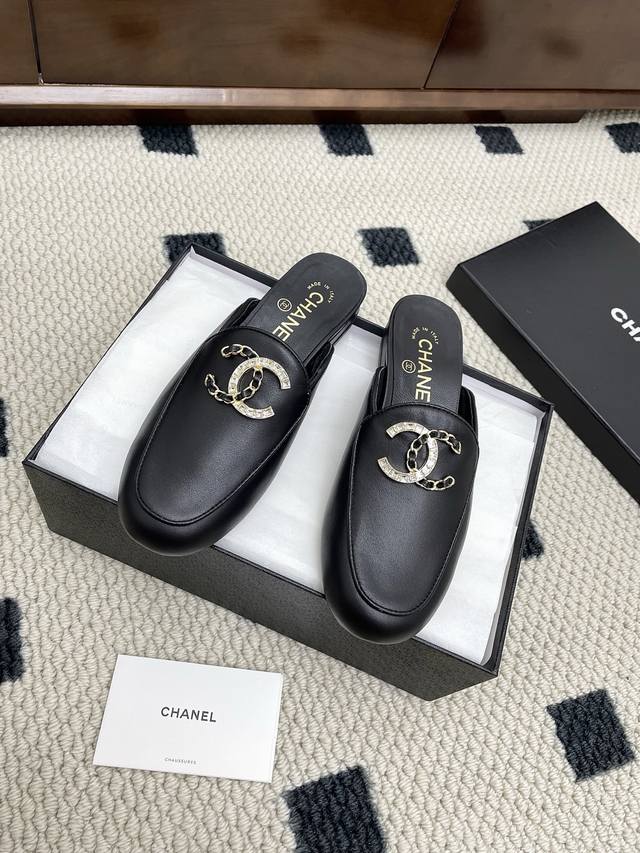 Purchasing-level Chanel 25Ss New Chanel Double C Diamond Buckle Muller Slippers