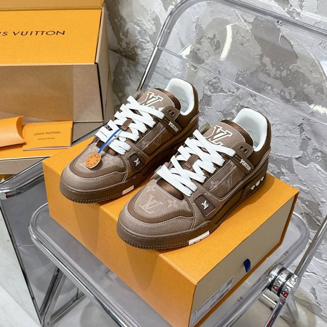 Men's size # Top purchasing version Lv Trainer Couple Limited Series Casual Spor