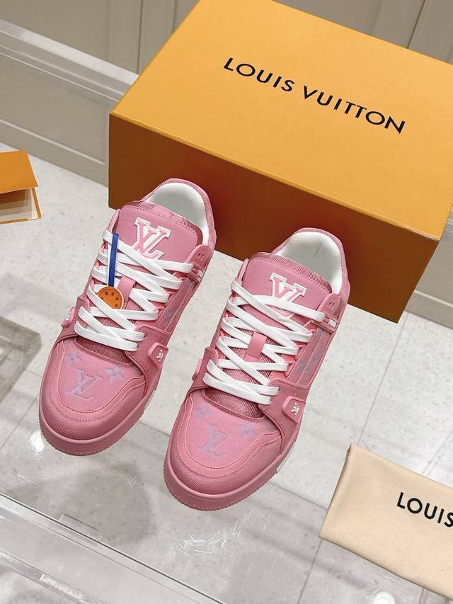 Top version: Women's Lv Louis Vuitton L's Trainer series couple's casual sports