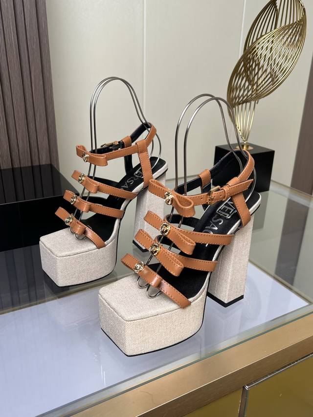 Size 35-42, factory Versace super high heels, cowhide, sheepskin lining, sheepsk