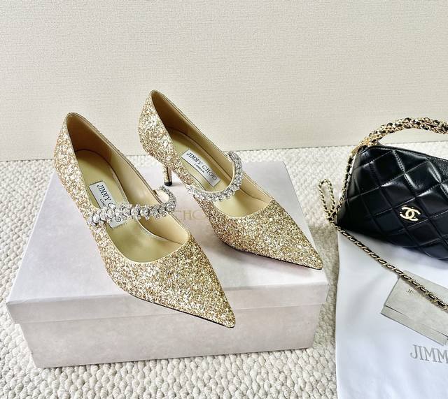 Purchasing version Jimmy Choo Jimmy Choo Jc new crystal diamond pointed high hee