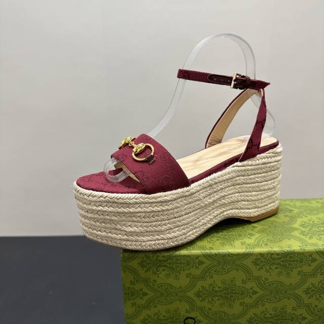Gucci 25S Spring and Summer New Products Show Hemp rope sole horsebit buckle old