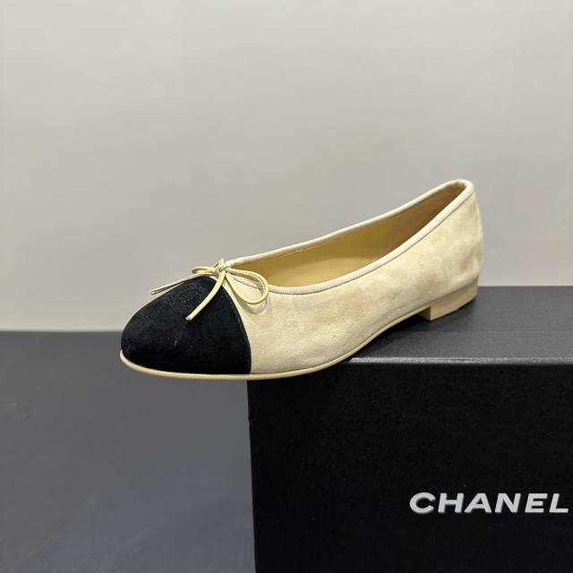 25Fw Chanel bow ballet flat shoes in the latest early spring colors, fitted vers