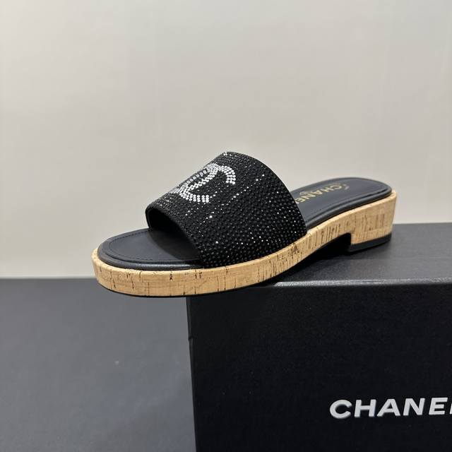Chanel Chanel style rhinestone slippers, luxury and fashion collide. The upper i