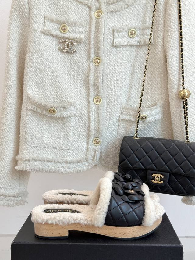 Factory Price Chane* | Chanel Classic Autumn and Winter Camellia Solid Wood Sole