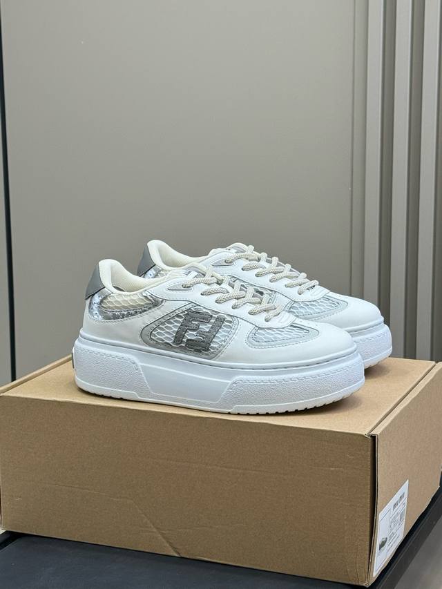 Fendi thick-soled Match series couple casual sneakers Original purchased, develo