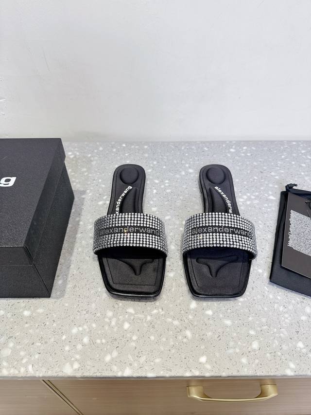 Alexander Wang 25Ss Spring and Summer new flat slippers Personality queen style