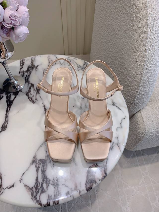 Factory Price P Saint Lauren* Ysl Yangshulin high-heeled sandals for ladies, bea