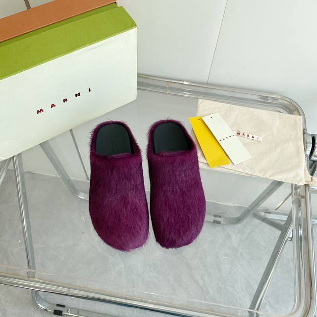 Women Men +20 Marni Sabot horsehair slippers A giant trendy four-season horsehai