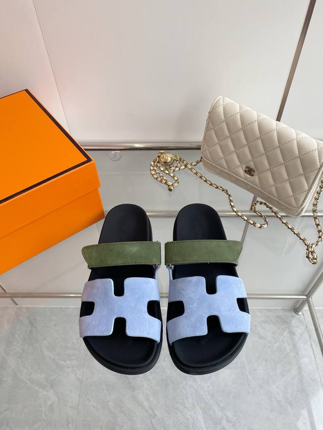 Hermes Erjiu slippers original development and production of calfskin and suede