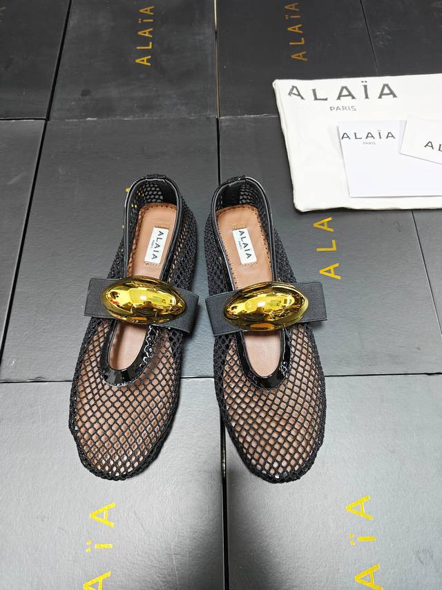 mesh style!!! Cyan Alaia catwalk style ballet flats! sweet and cool ballet style