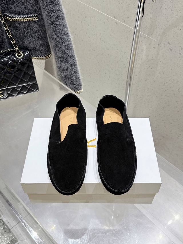Factory The Row genuine leather minimalist slip-on flat lazy loafers Covering cr