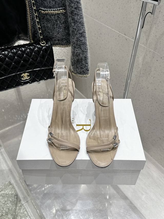 Top version Therow 2025Ss simple thin strap high-heeled sandals So simple and fa